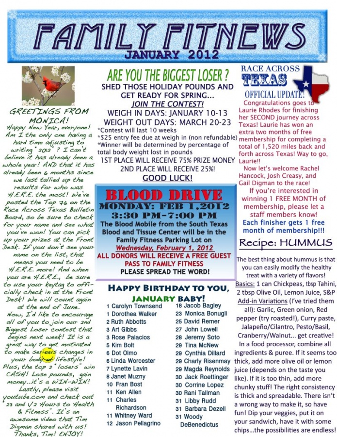 January Newsletter Spring Branch Family Center