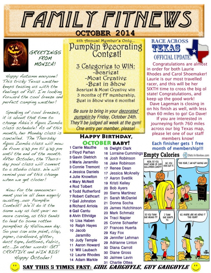 October newsletter 2014
